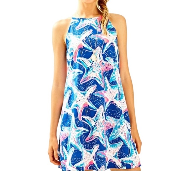 Lilly Pulitzer Margot Swing Dress in Indigo Star Struck Sz M - Picture 3 of 13